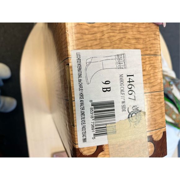 Charlie 1 Horse by Luccese Brown Leather Heart Cut Out 11” Calf Sidev Zip Boots - Picture 11 of 11